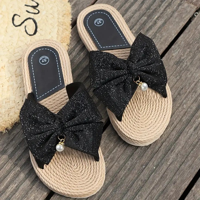 Elegant Ladies' Slippers with Bows - Monique