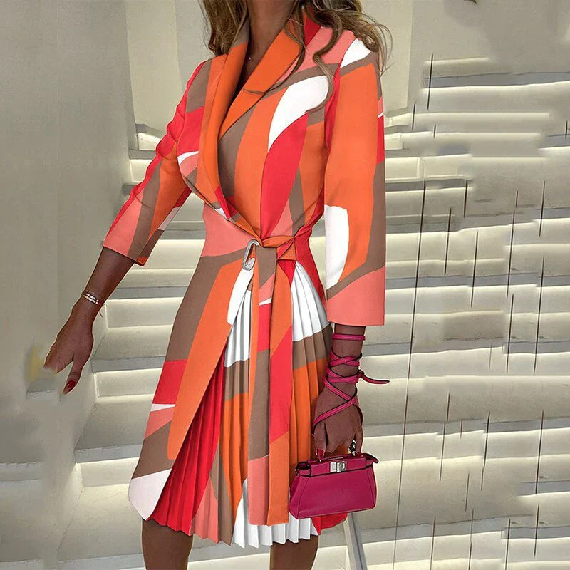 Elegant Midi Dress with V-Neck