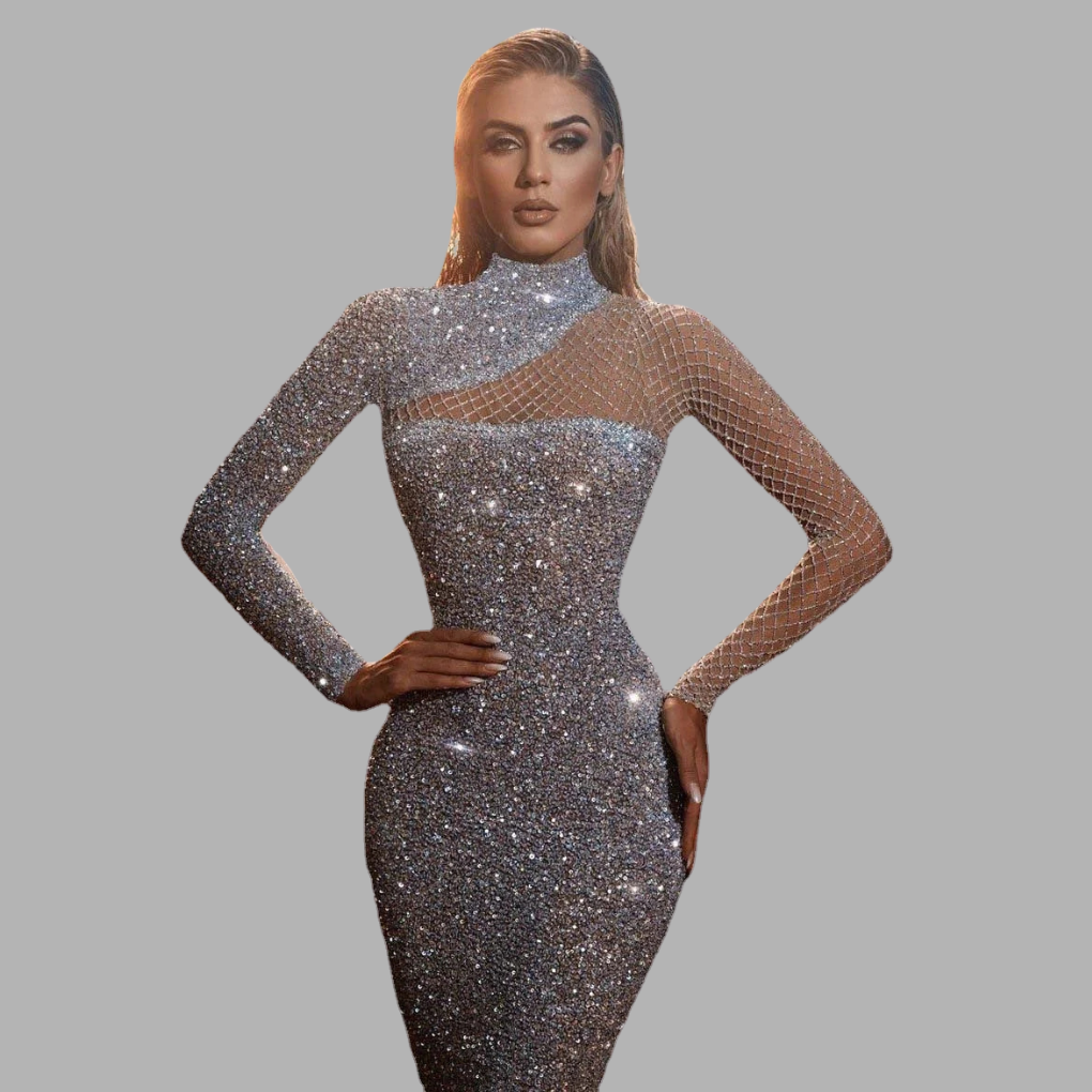 Elegant Off-Shoulder Sequin Dress