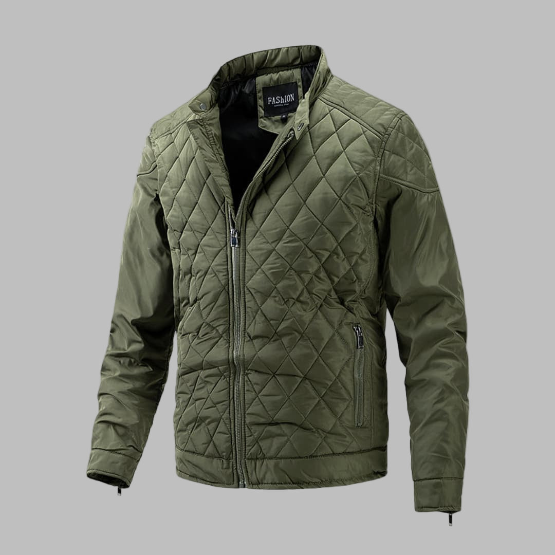 Elegant Quilted Jacket for Men in Transitional Style
