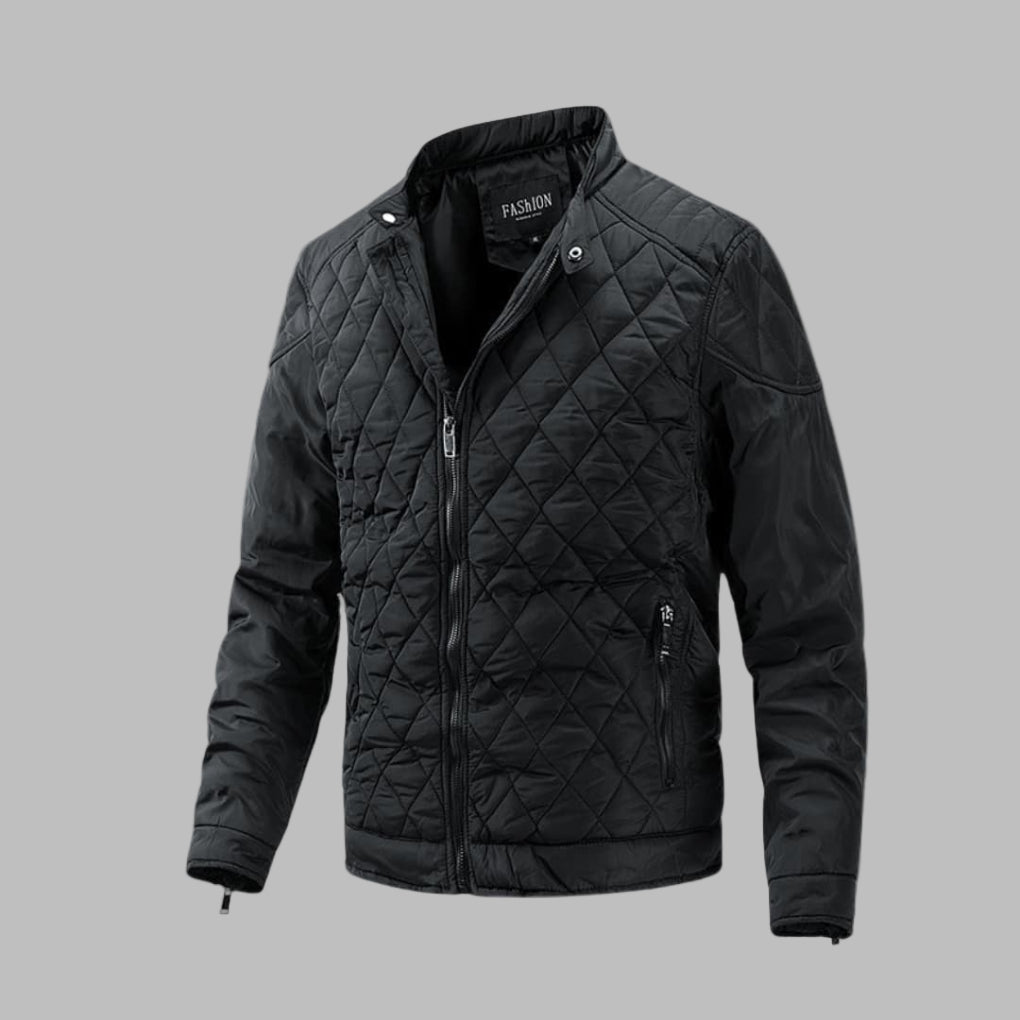 Elegant Quilted Jacket for Men in Transitional Style