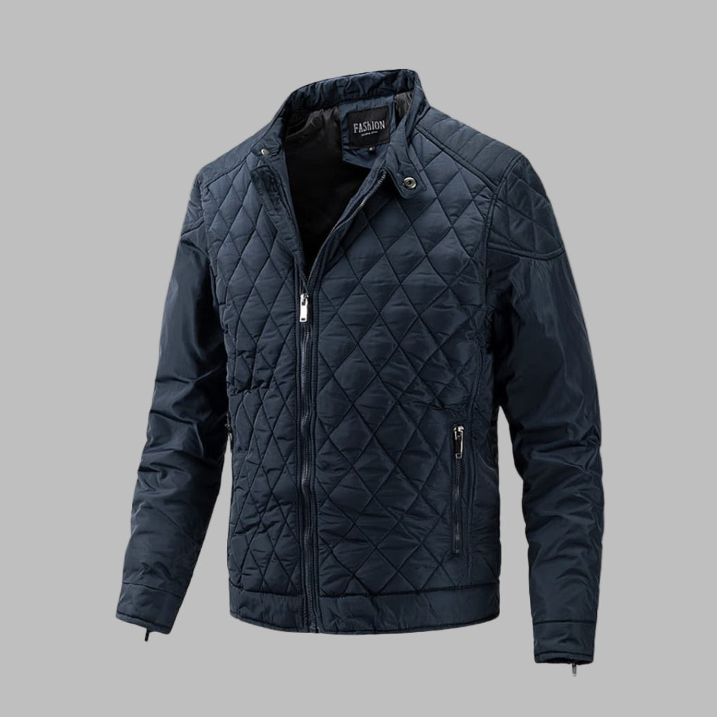 Elegant Quilted Jacket for Men in Transitional Style