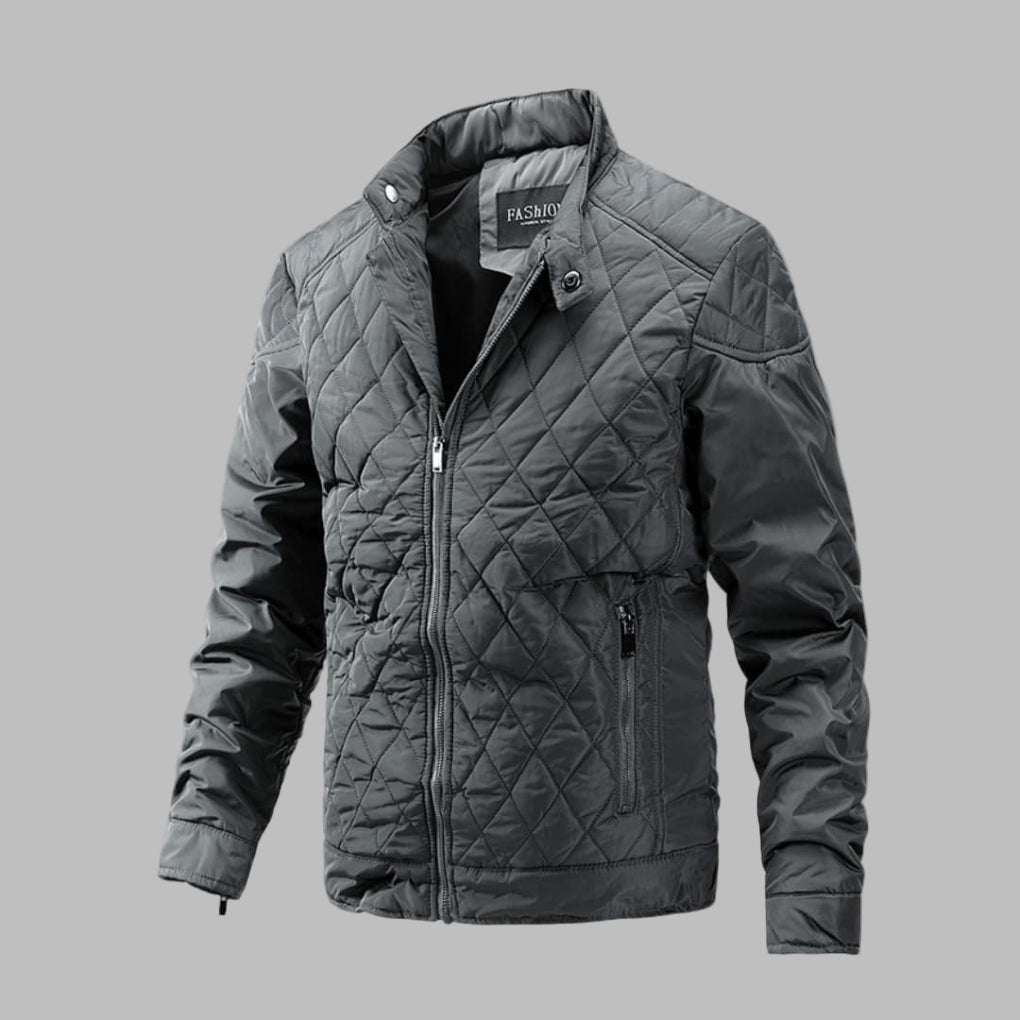 Elegant Quilted Jacket for Men in Transitional Style