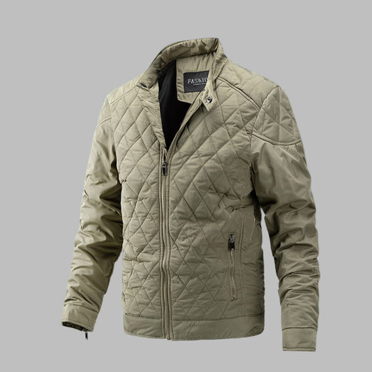 Elegant Quilted Jacket for Men in Transitional Style