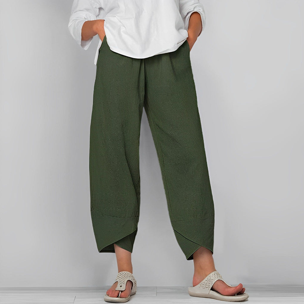 Elegant Satin Trousers with Wide Legs