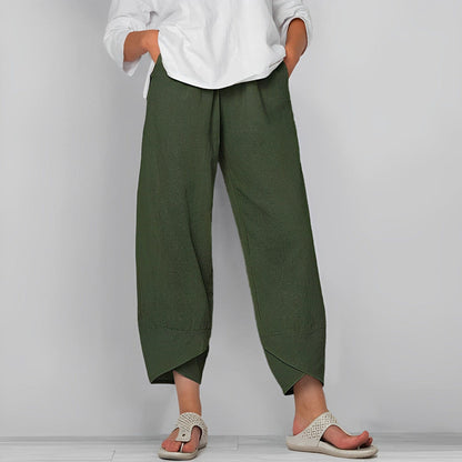 Elegant Satin Trousers with Wide Legs