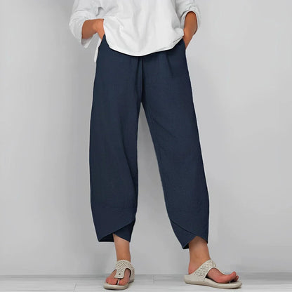 Elegant Satin Trousers with Wide Legs