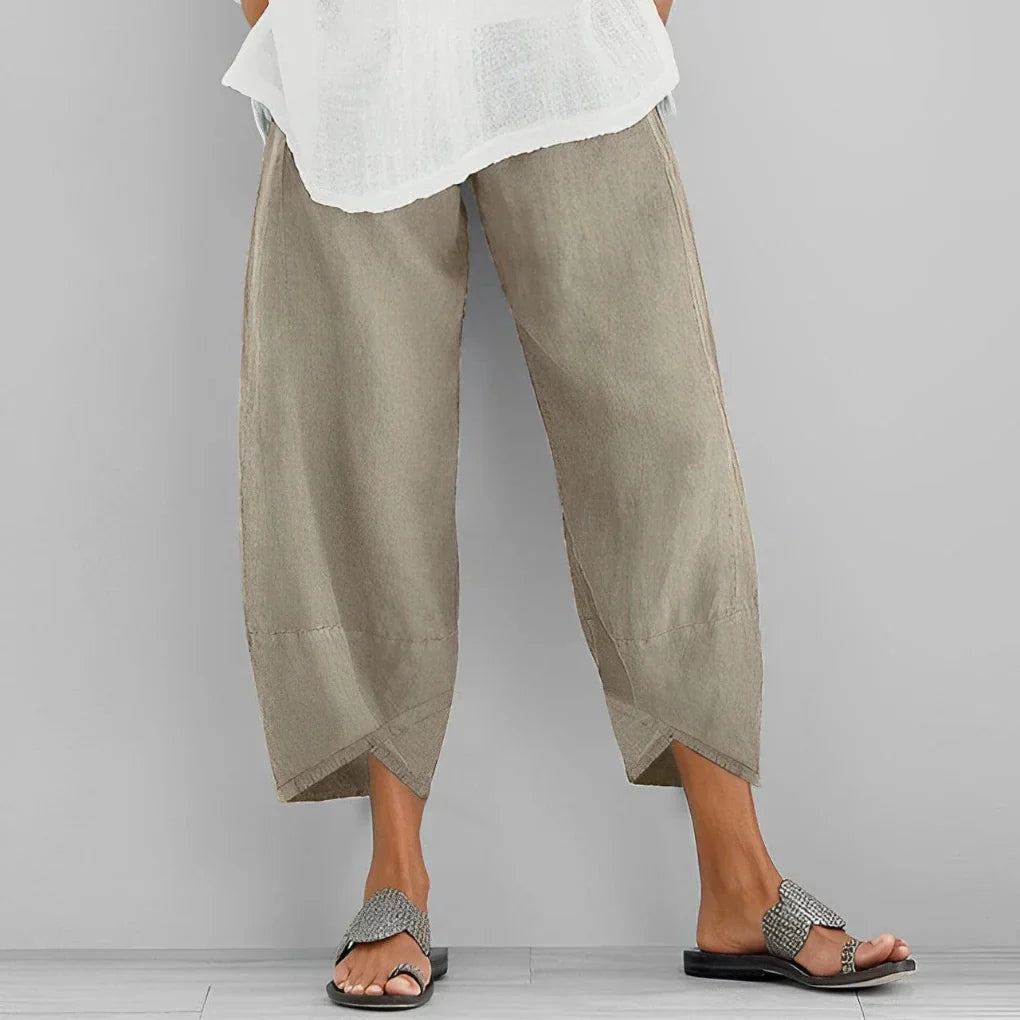Elegant Satin Trousers with Wide Legs