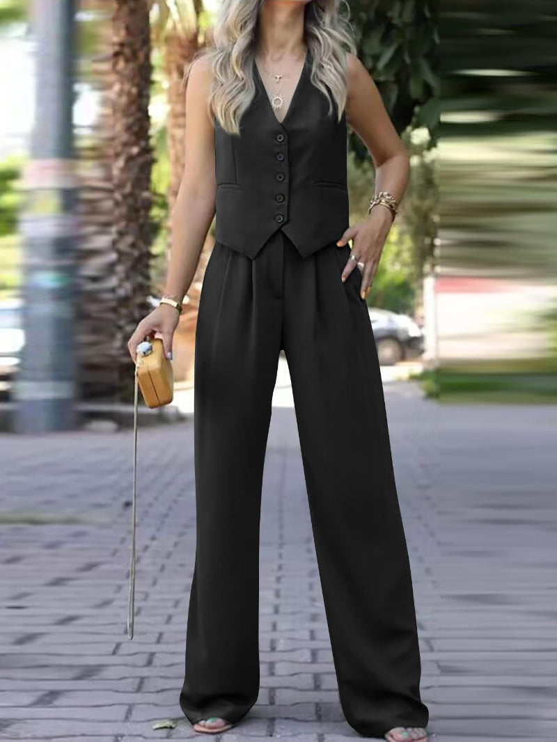 Elegant Sleeveless Blazer Suit for Women