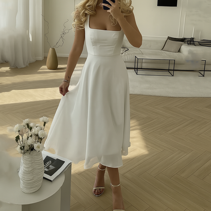 Elegant Sleeveless Solid Dress for Women