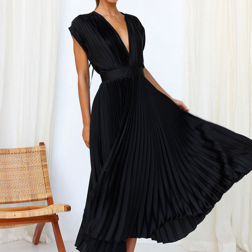Elegant Sleeveless Summer Dress with V-Neck