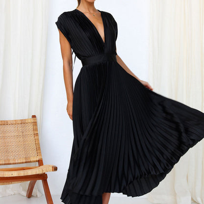Elegant Sleeveless Summer Dress with V-Neck