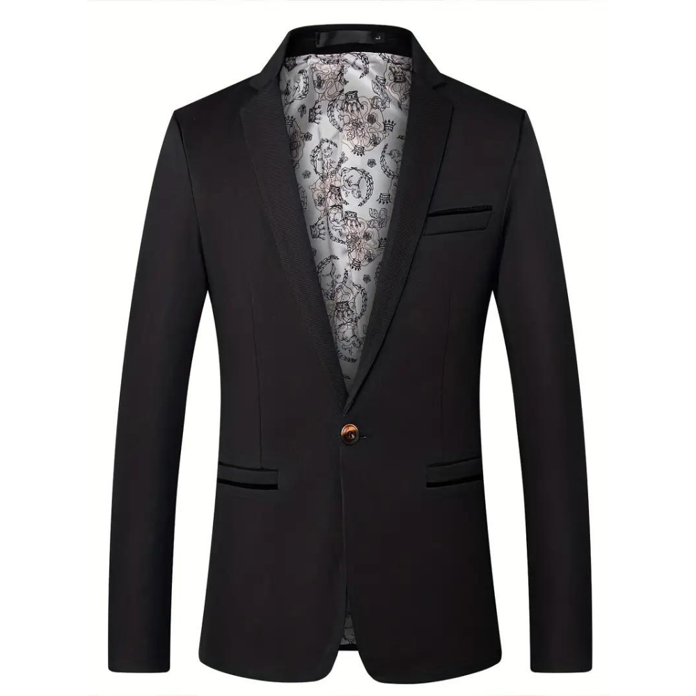 Elegant Slim Fit Men's Blazer with Classic Lapels