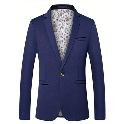 Elegant Slim Fit Men's Blazer with Classic Lapels