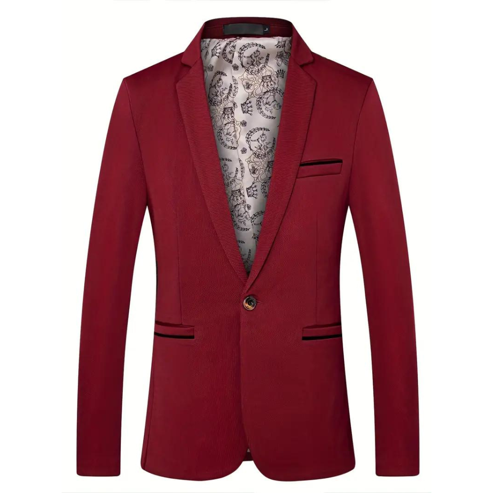 Elegant Slim Fit Men's Blazer with Classic Lapels