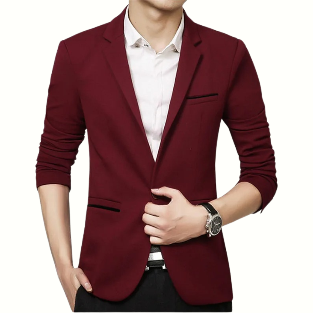 Elegant Slim Fit Men's Blazer with Classic Lapels