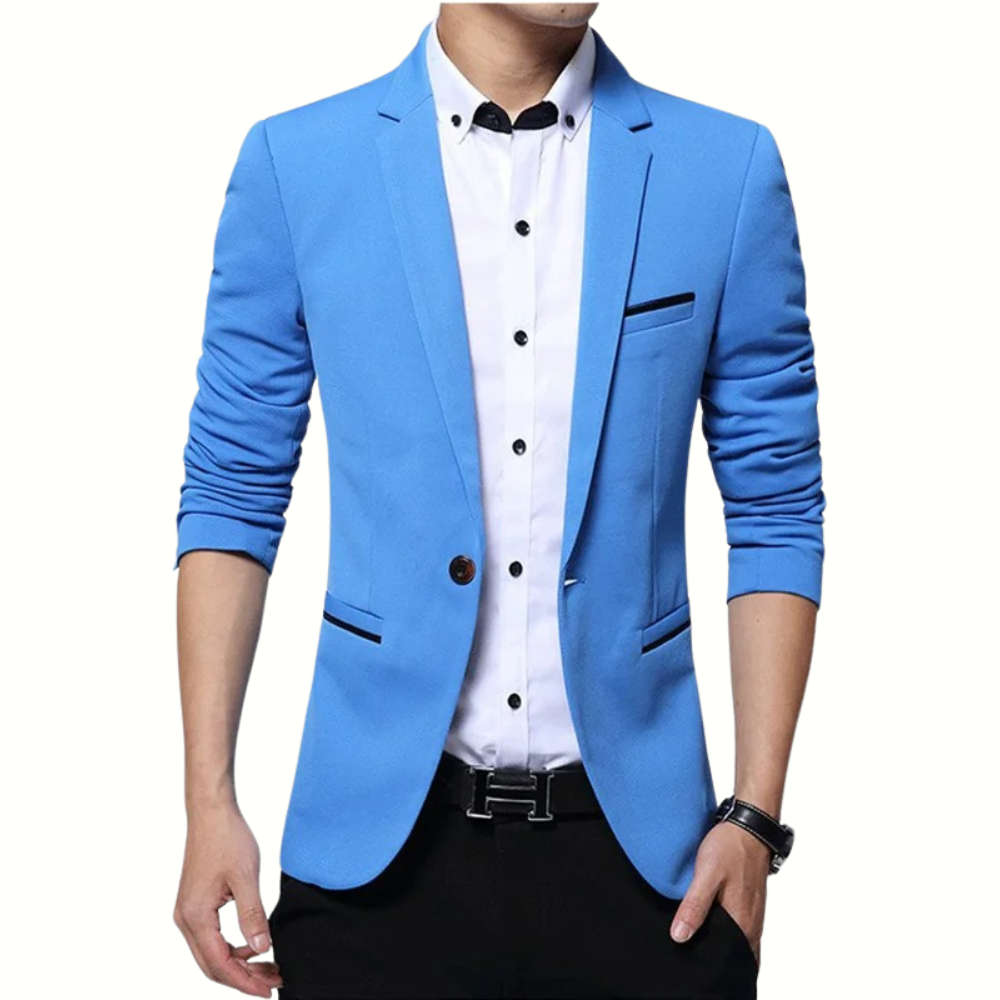 Elegant Slim Fit Men's Blazer with Classic Lapels