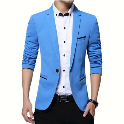 Elegant Slim Fit Men's Blazer with Classic Lapels