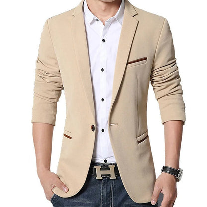 Elegant Slim Fit Men's Blazer with Classic Lapels