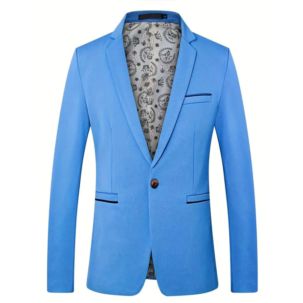 Elegant Slim Fit Men's Blazer with Classic Lapels