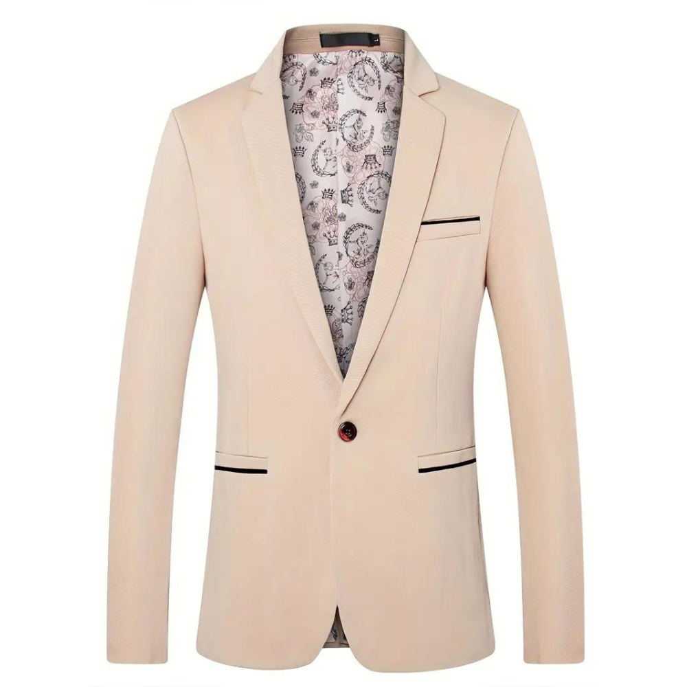 Elegant Slim Fit Men's Blazer with Classic Lapels