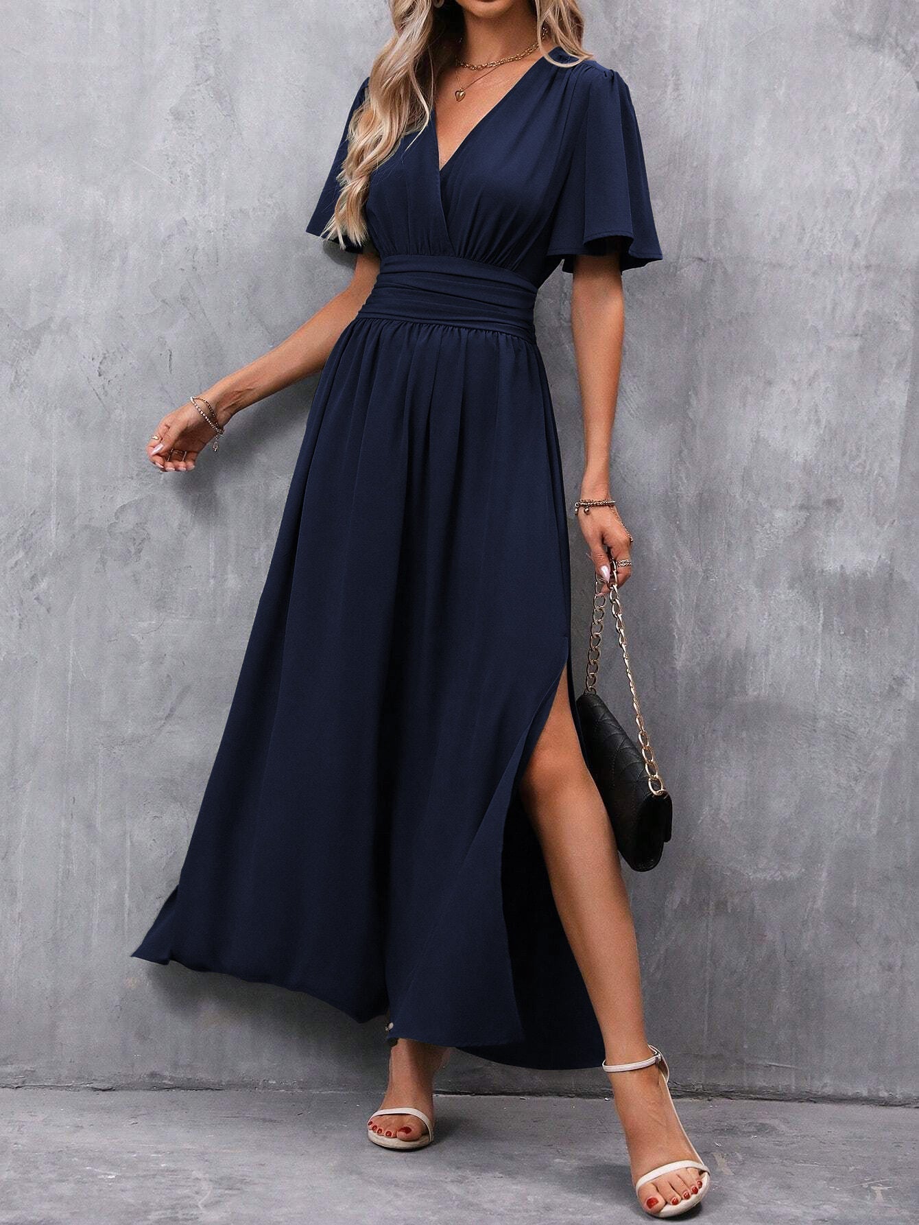 Elegant V-neck Maxi Dress for Women