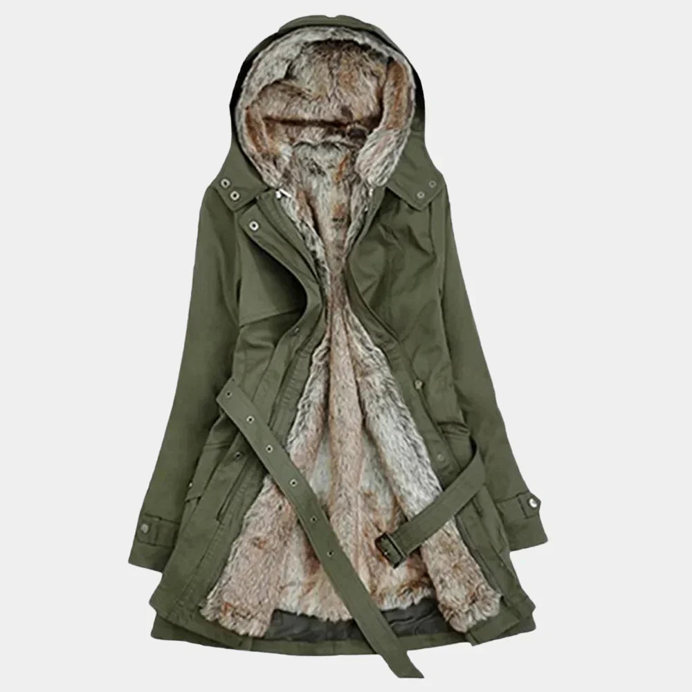 Elegant Women's Parka with Faux Fur Lining