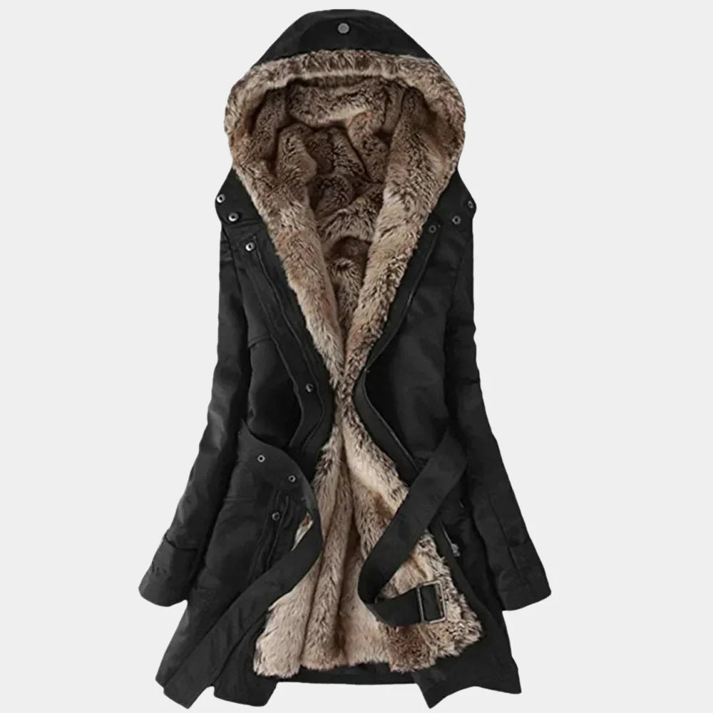 Elegant Women's Parka with Faux Fur Lining