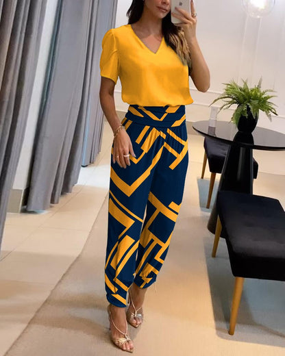 Elegant and Comfortable 2-Piece Set of Pants and Top for Women - Phine