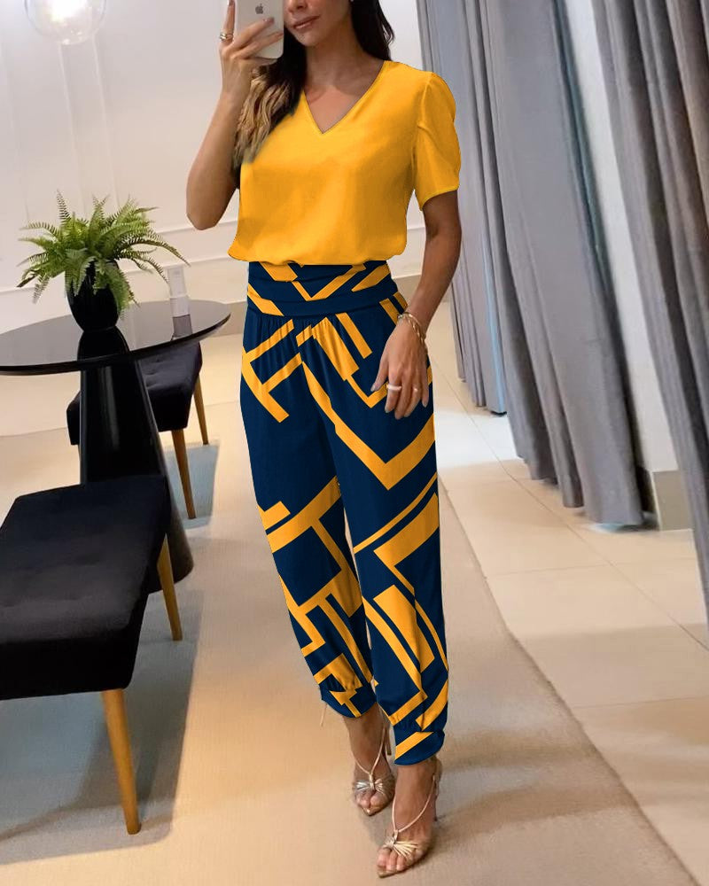 Elegant and Comfortable 2-Piece Set of Pants and Top for Women - Phine