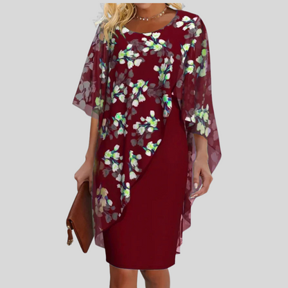 Elegant floral chiffon dress