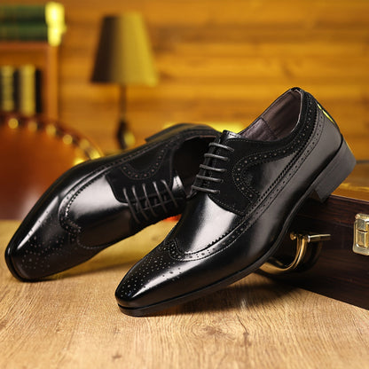 Elegant leather men's shoes for business occasions