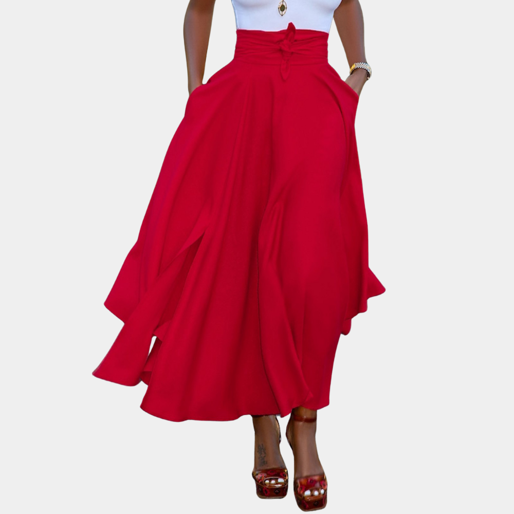 Elegant red dress for spring and summer