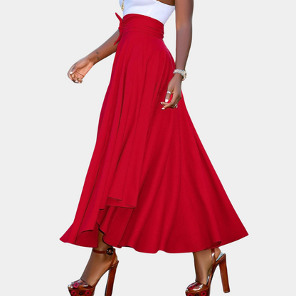 Elegant red dress for spring and summer