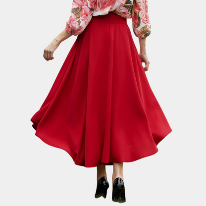 Elegant red dress for spring and summer
