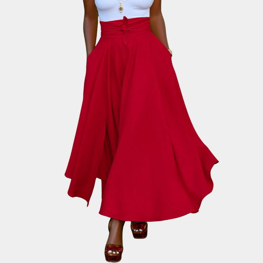 Elegant red dress for spring and summer