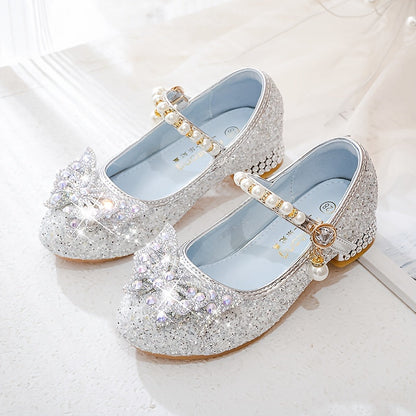 Elegant sequin pearl bow non-slip shoes for girls - Emmy