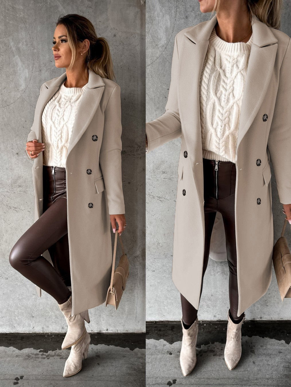 Eleganter und bequemer langer Mantel für Damen – Jesse