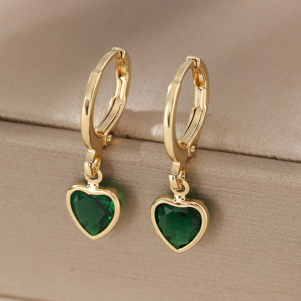 Elena | Chic Y2K Heart Pendant Earrings with Colourful Zirconia