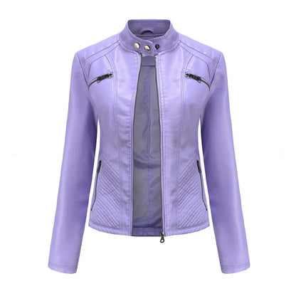 Giacca da donna in pelle elegante dal design senza tempo