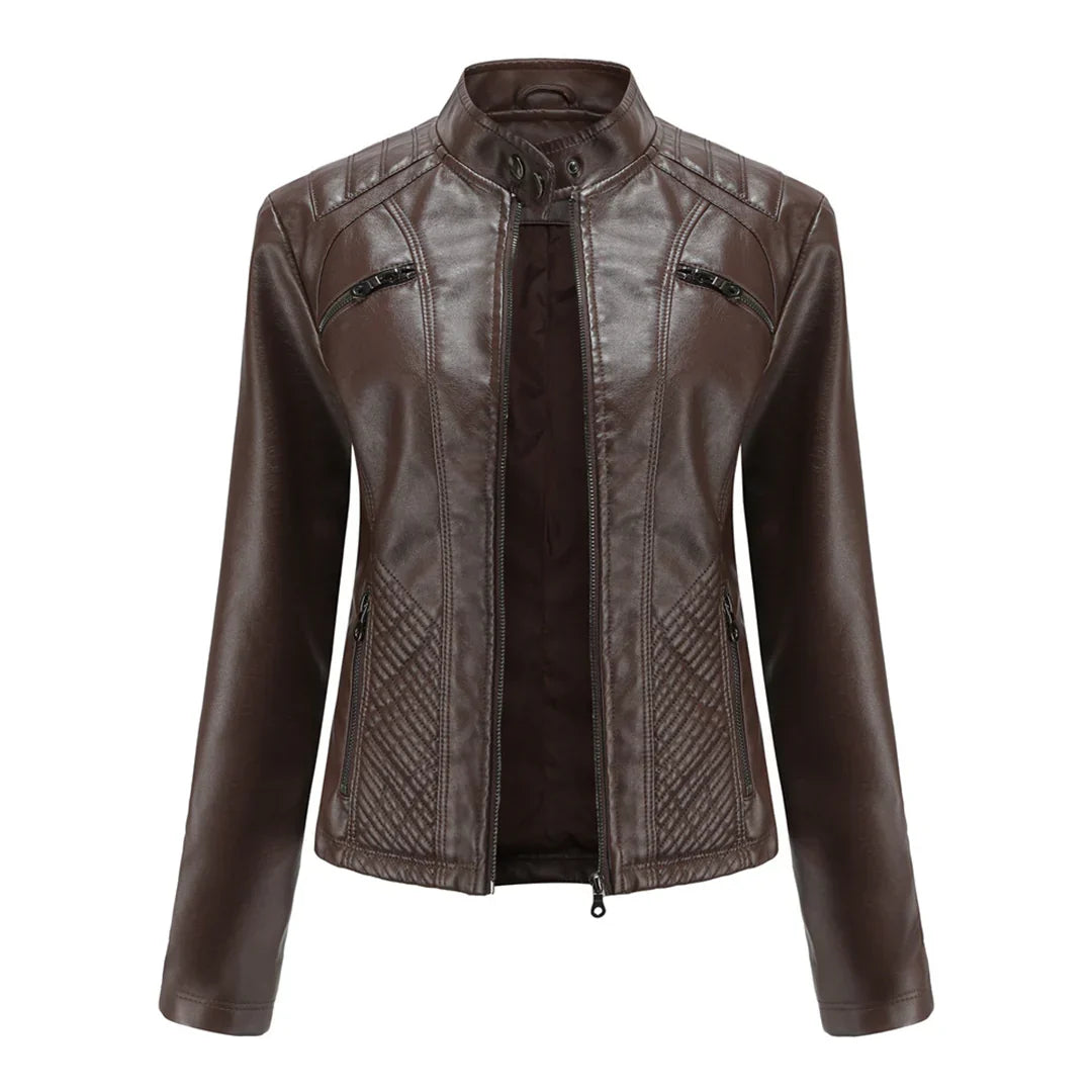 Giacca da donna in pelle elegante dal design senza tempo