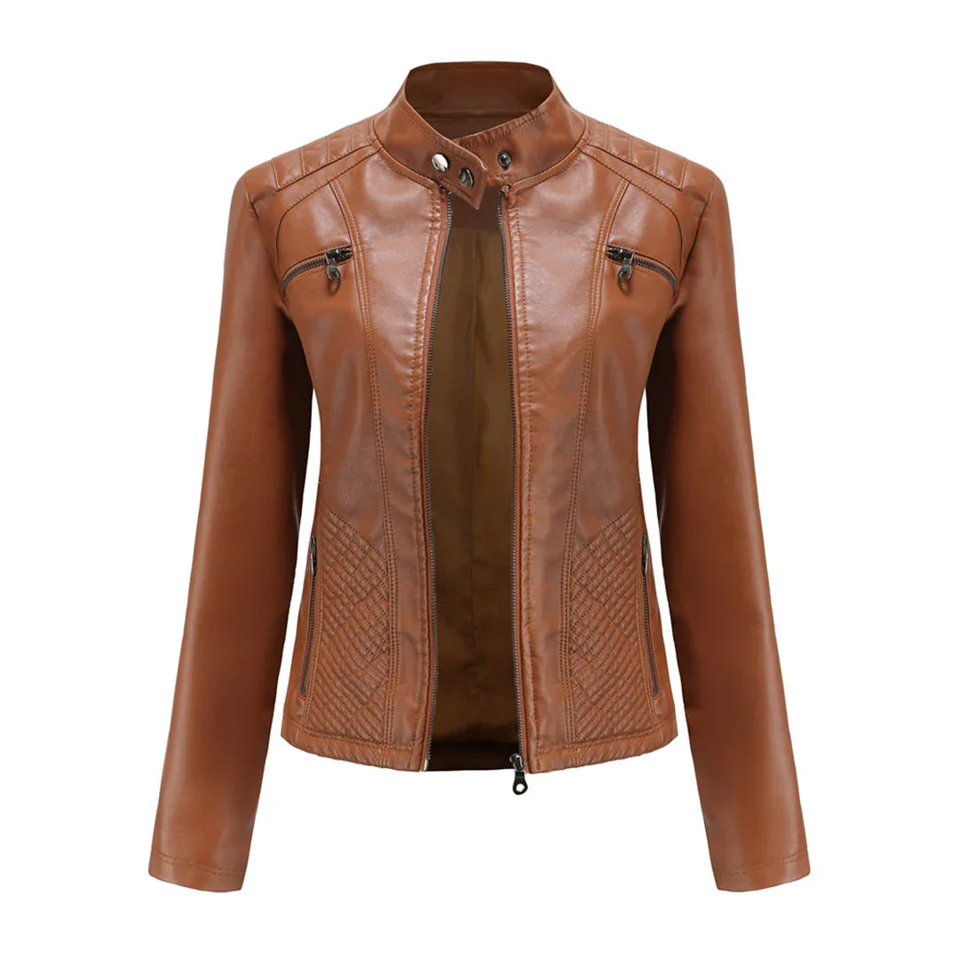 Giacca da donna in pelle elegante dal design senza tempo