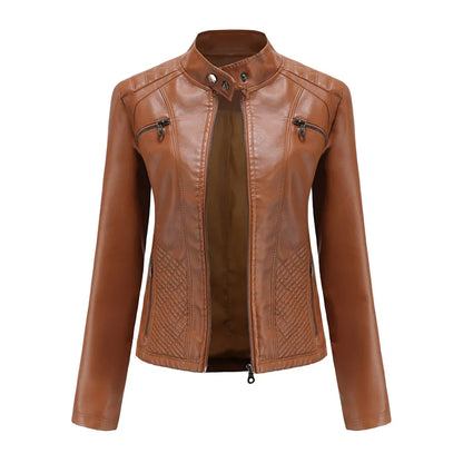 Giacca da donna in pelle elegante dal design senza tempo
