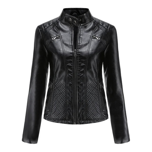 Stylish Leather Women's Jacket with Timeless Design