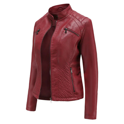 Giacca da donna in pelle elegante dal design senza tempo