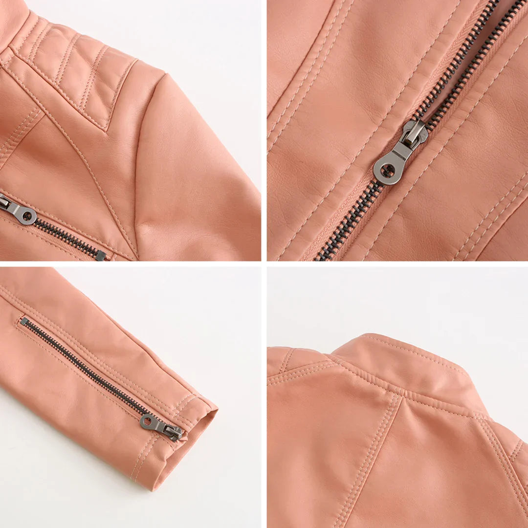 Giacca da donna in pelle elegante dal design senza tempo