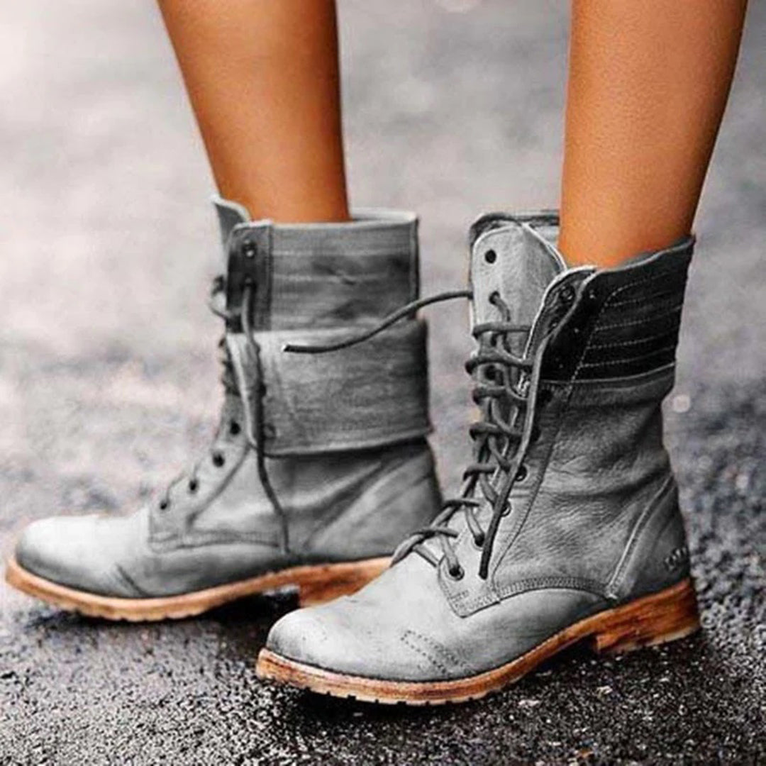 Elena | Stylish Leather Boots with Laces