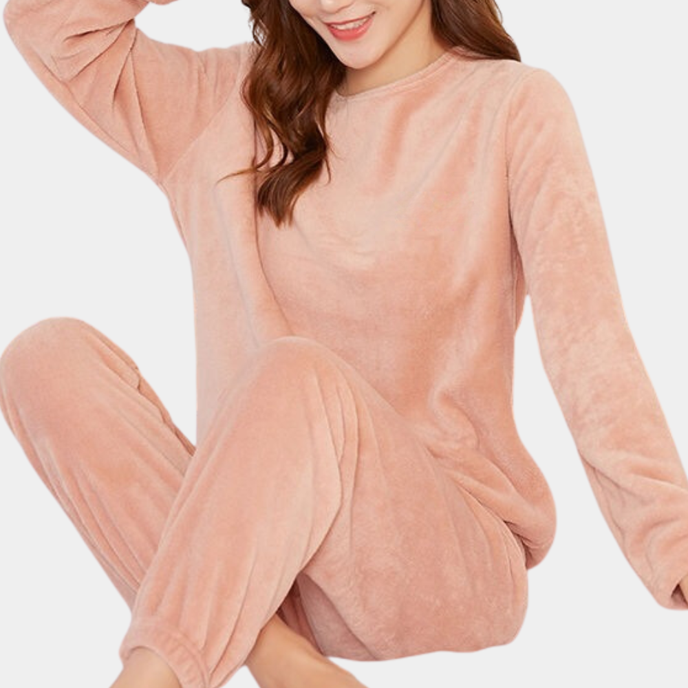Completo pigiama da donna in morbido cotone con vestibilità elasticizzata e comoda