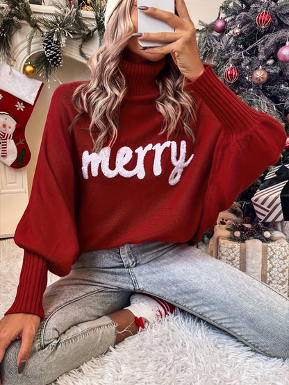 Elin | Cheerful Christmas Jumpers with Batwing Sleeves and Elegant Collar for Women