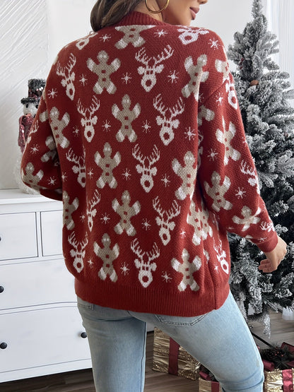 Elin | Elegant knitted Christmas cardigan with buttons